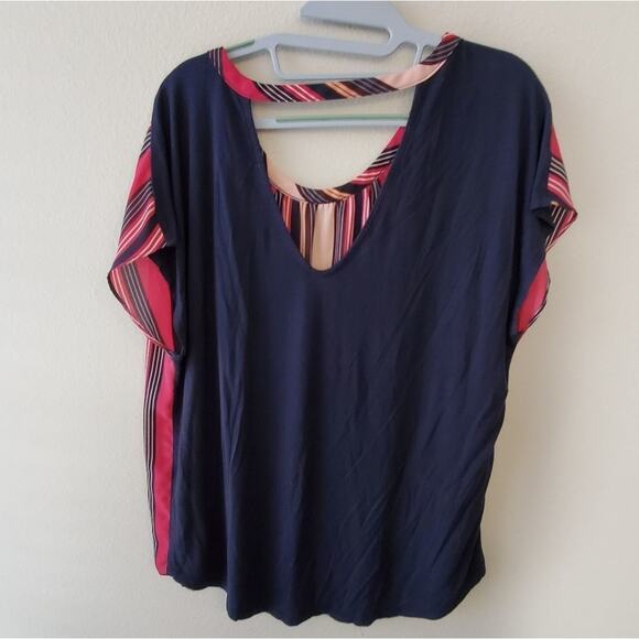 Loft striped keyhole back shirt XL - Picture 4 of 4